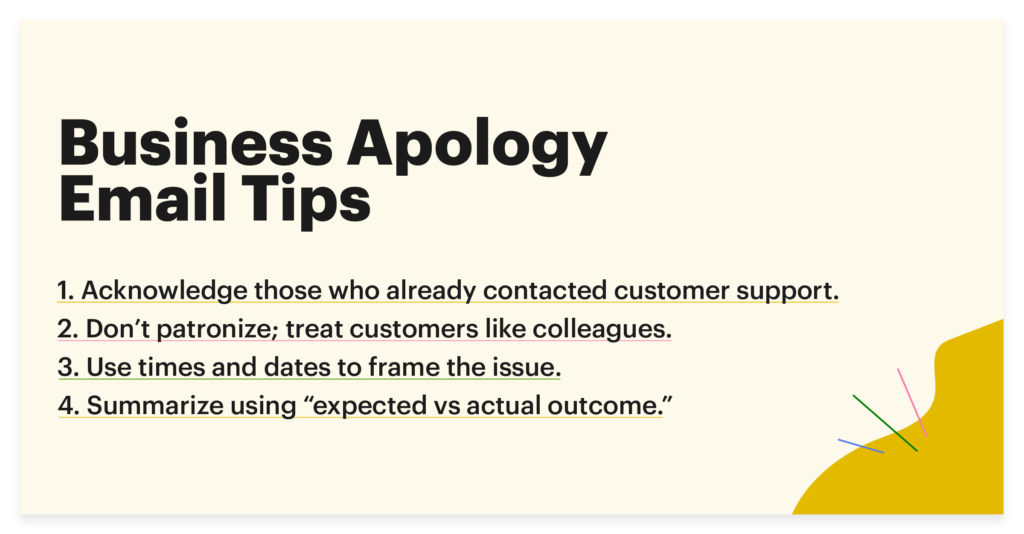 consejos de correo electrónico de disculpas comerciales