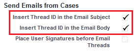 Inserte el ID del hilo en el asunto y el cuerpo del correo electrónico