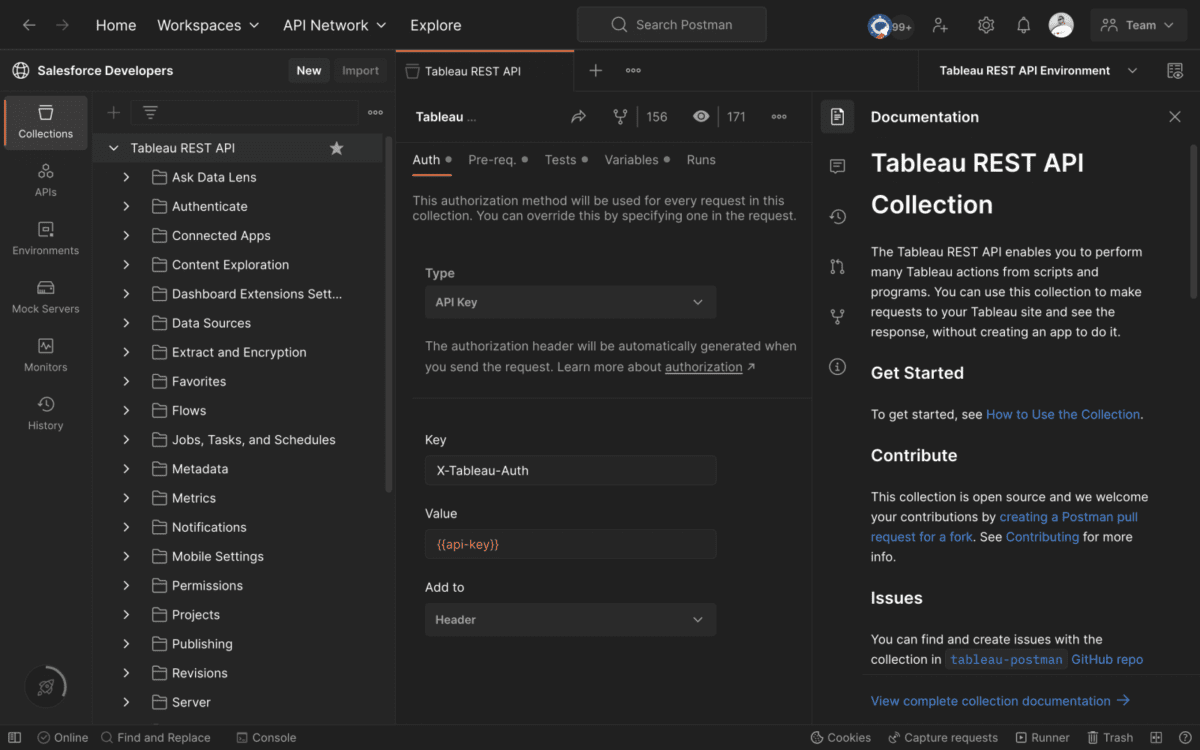 Use la API REST de Tableau con Postman para diseñar integraciones ☁️