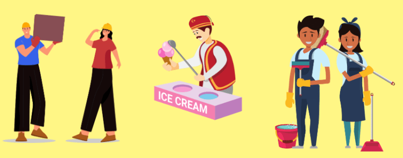 Caricatura de una persona sosteniendo un cono de helado Descripción generada automáticamente
