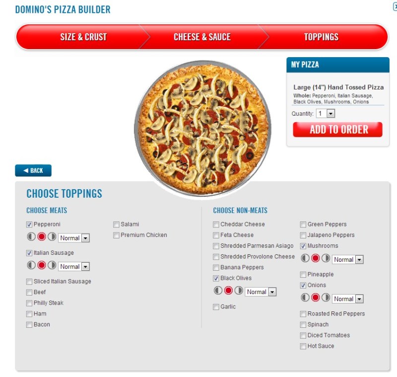 ¿Por qué Domino's cobraría más cuando construyes tu propia pizza en lugar de personalizar una pizza especial? – Cuida tus decisiones