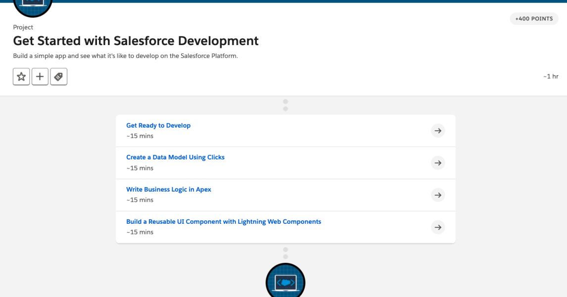 Comience a crear aplicaciones de Salesforce ahora con un nuevo proyecto de Trailhead ☁️